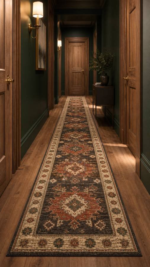 Hallway with a custom made runner