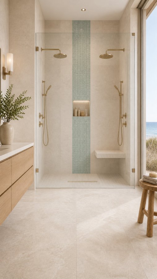 Custom shower renovation by Stellar Tile & Flooring in Nags Head, NC
