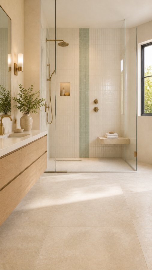 Bathroom countertop and renovation by Stellar Tile & Flooring in Nags Head, NC