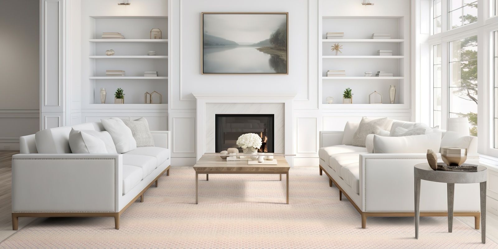Custom Area Rug in modern bright interior