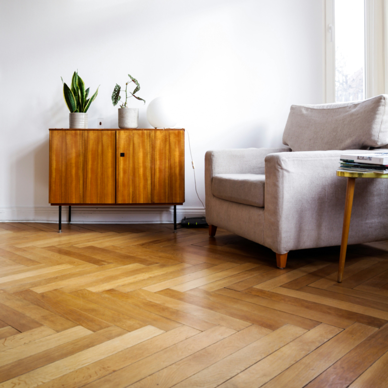 Hardwood flooring in modern bright interior