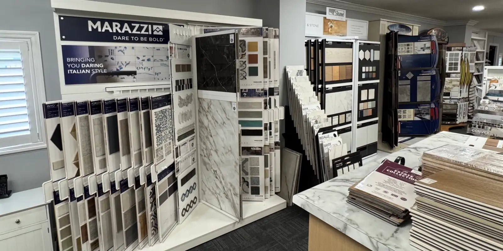 Tile wall in modern bright interior