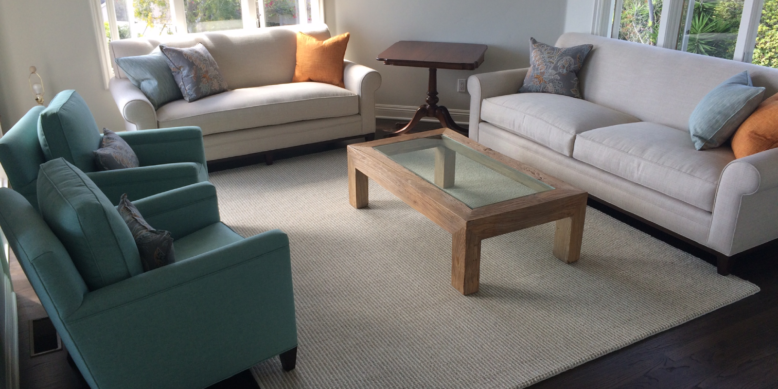 Custom Area Rug in modern bright interior