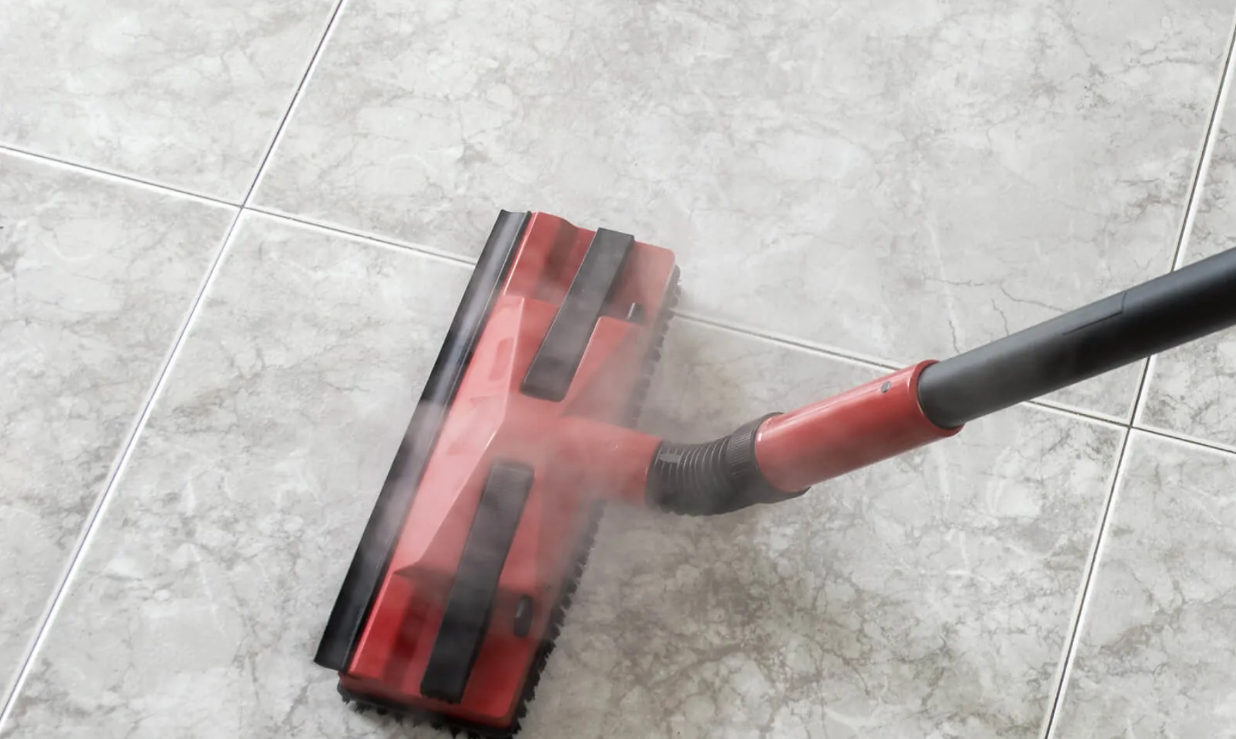 Deep cleaning a tile floor